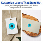 Avery® Printable Round Labels, Sure Feed® Technology, 1-1/4" Diameter, Bright Blue Labels, Print-to-the-Edge, Laser/Inkjet, 600 Total, Great for Price Stickers and Mailing Seals 600 labels
