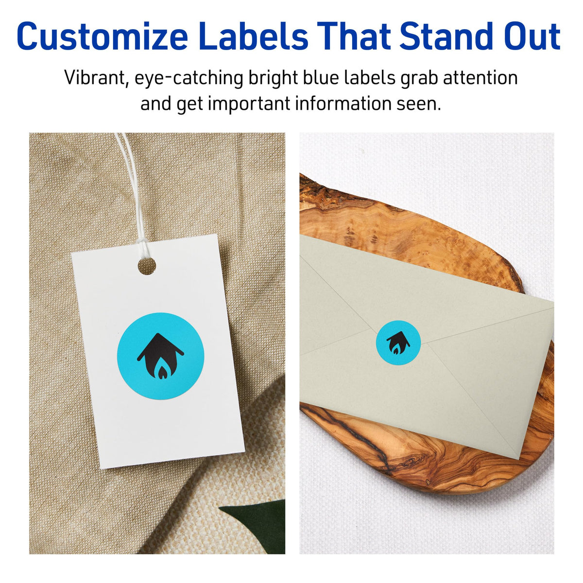 Avery® Printable Round Labels, Sure Feed® Technology, 1-1/4" Diameter, Bright Blue Labels, Print-to-the-Edge, Laser/Inkjet, 600 Total, Great for Price Stickers and Mailing Seals 600 labels