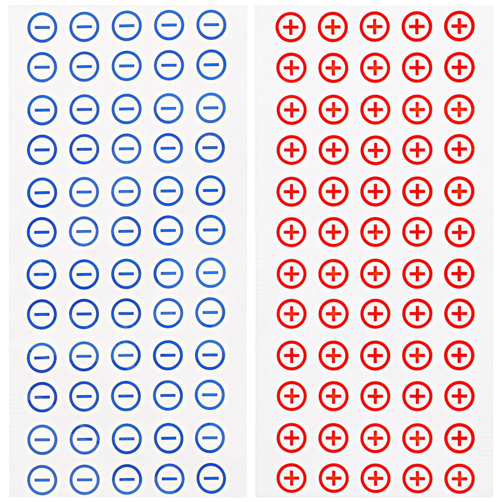 120 Pcs Labels Safety Warning Adhesive Electrode Tape Polarity Safety Stickers Cute Car Accessories Phone Battery Car Decals Battery Label Stickers PVC Car Stickers Electric Box
