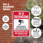 SmartSign California No Trespassing Property Protected By Video Surveillance Sign (Code 602) - 2 Pack, 18 x 12 inch, 2mm Aluminum Composite, Red/Black on White, Made in USA ACM - Aluminum Composite 12" x 18"