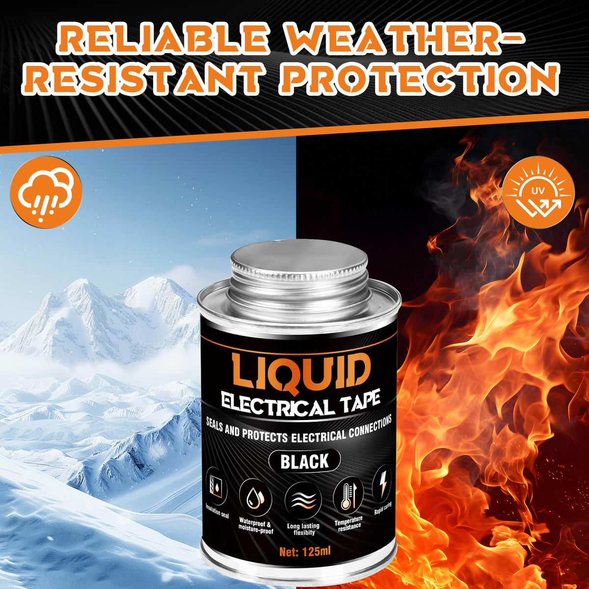 Liquid Electrical Tape, Quick Drying Insulating Electrical Glue, Black Waterproof Wire Glue, High Temperature Resistant; Ideal for Wire Equipment Repair, Automotive, Marine, and Home Use, 4OZ