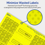 Avery Printable Rectangle Labels, Sure Feed Technology, 1-3/4" x 7-3/4", Neon Yellow Labels, Print-to-The-Edge, Laser/Inkjet Printable, 100 Total, Great for Candles and Jars 100 labels