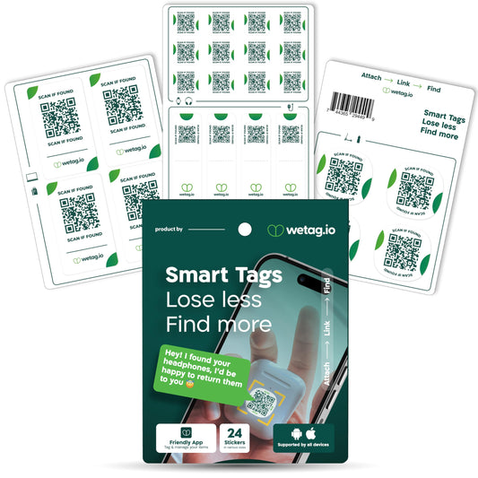 Custom QR Code Stickers - Lost & Found Labels for Storage Bins, Totes, and Organization - Durable Smart Labels for Inventory Tracking and Moving - 24 Unique QR Codes