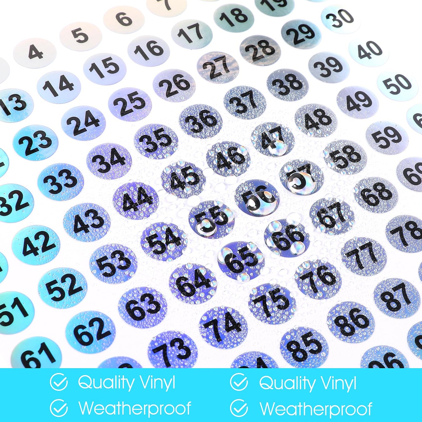 30 Sheets Number Stickers 1-100,Small Number Stickers,Self Adhesive Consecutive Number Labels,Numbered Stickers,Waterproof for Office Kitchen Water Cup Marking, Classification(Laser 1cm)