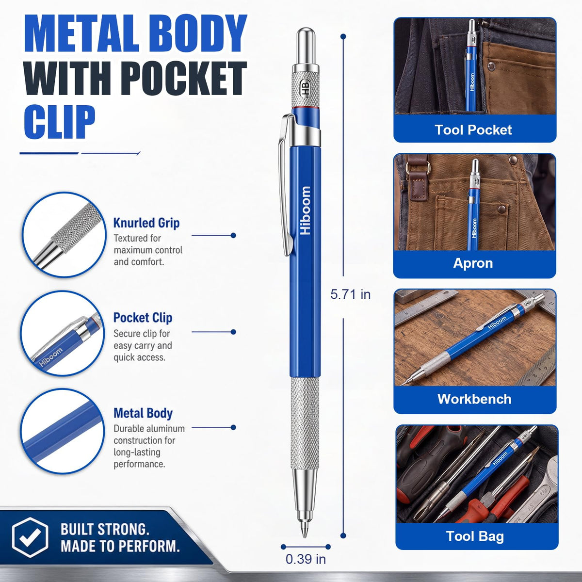 Hiboom 2 Pcs Welders Pencil with 36 Silver Round Mechanical Pencil Refills 1