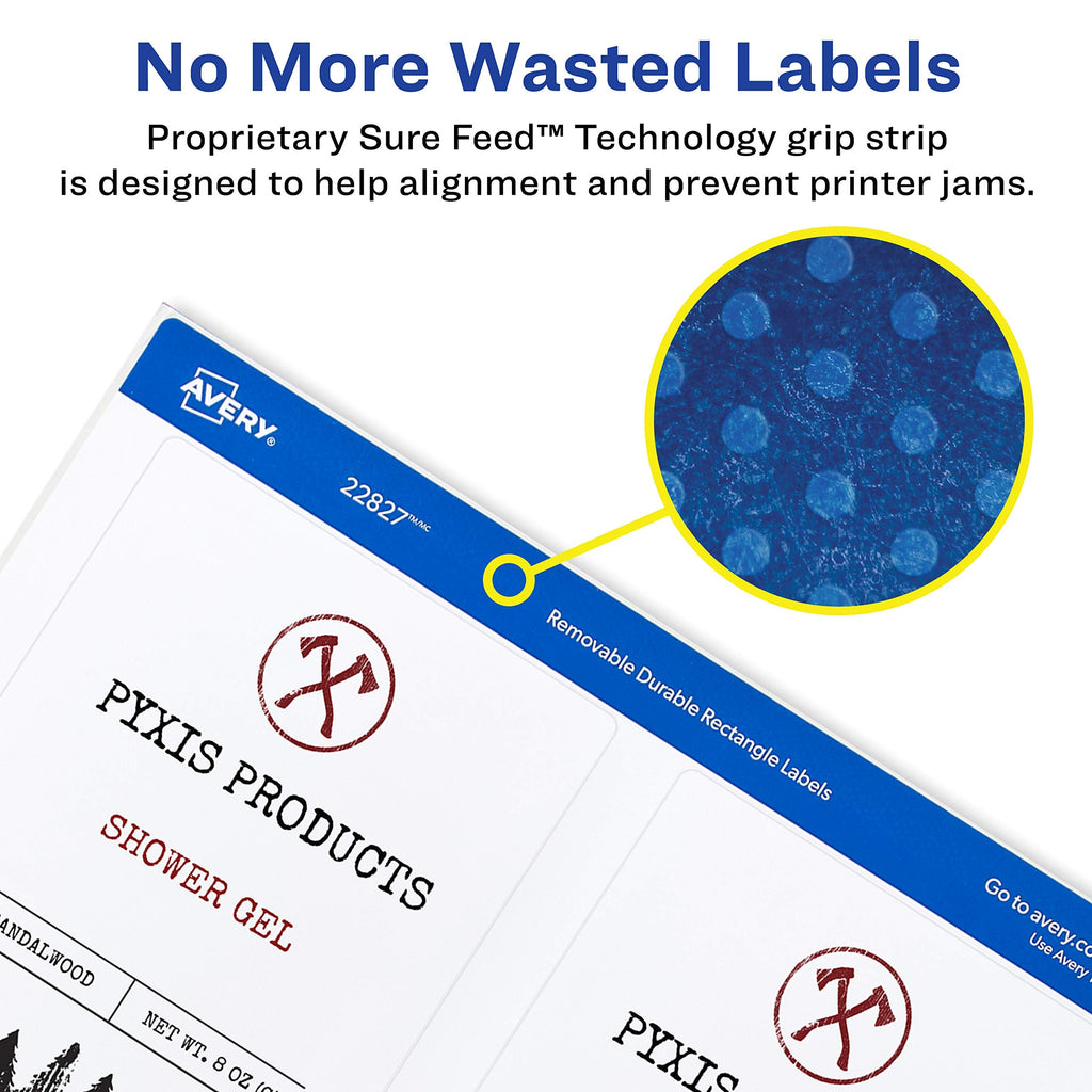 Avery® Printable Blank Rectangle Labels, 3.5" x 4.75", White, 32 Customizable Labels (22827)