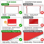 2PC Parking Sign with Stake, 17 Inches by 13 Inches - Double Sided Signs - Corrugated Plastic - Parking Sign for Event with Stand 2 Pack