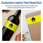 Avery Printable Rectangle Labels, Sure Feed Technology, 1-3/4" x 7-3/4", Neon Yellow Labels, Print-to-The-Edge, Laser/Inkjet Printable, 100 Total, Great for Candles and Jars 100 labels