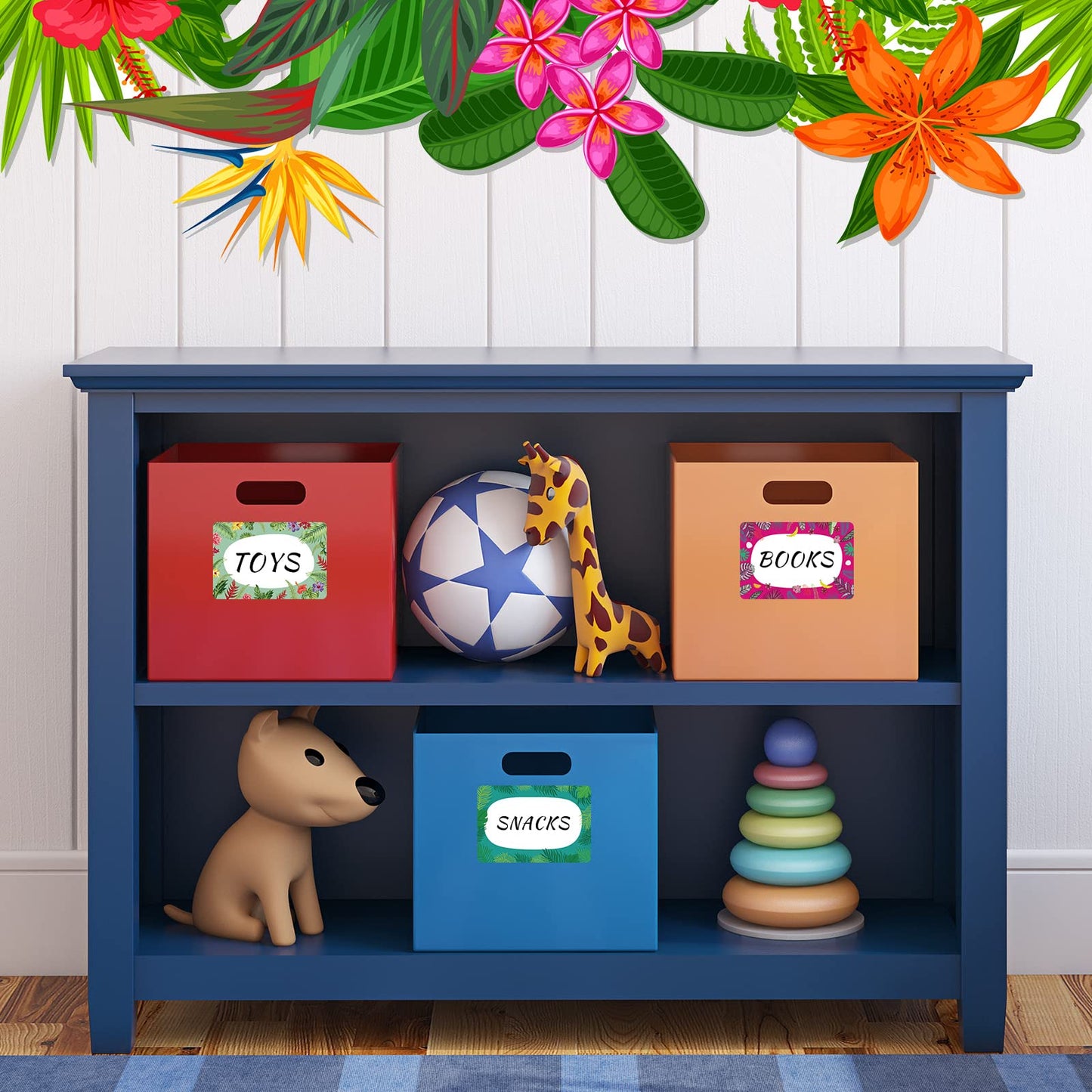 Containlol 240 Pcs Summer Name Tags Stickers, 3.5x2.4 Inch Self Adhesive Labels - Gift Wrapping, Back to School, Party Supplies, Camping, Home Office(Hawaii Style) Hawaii Style