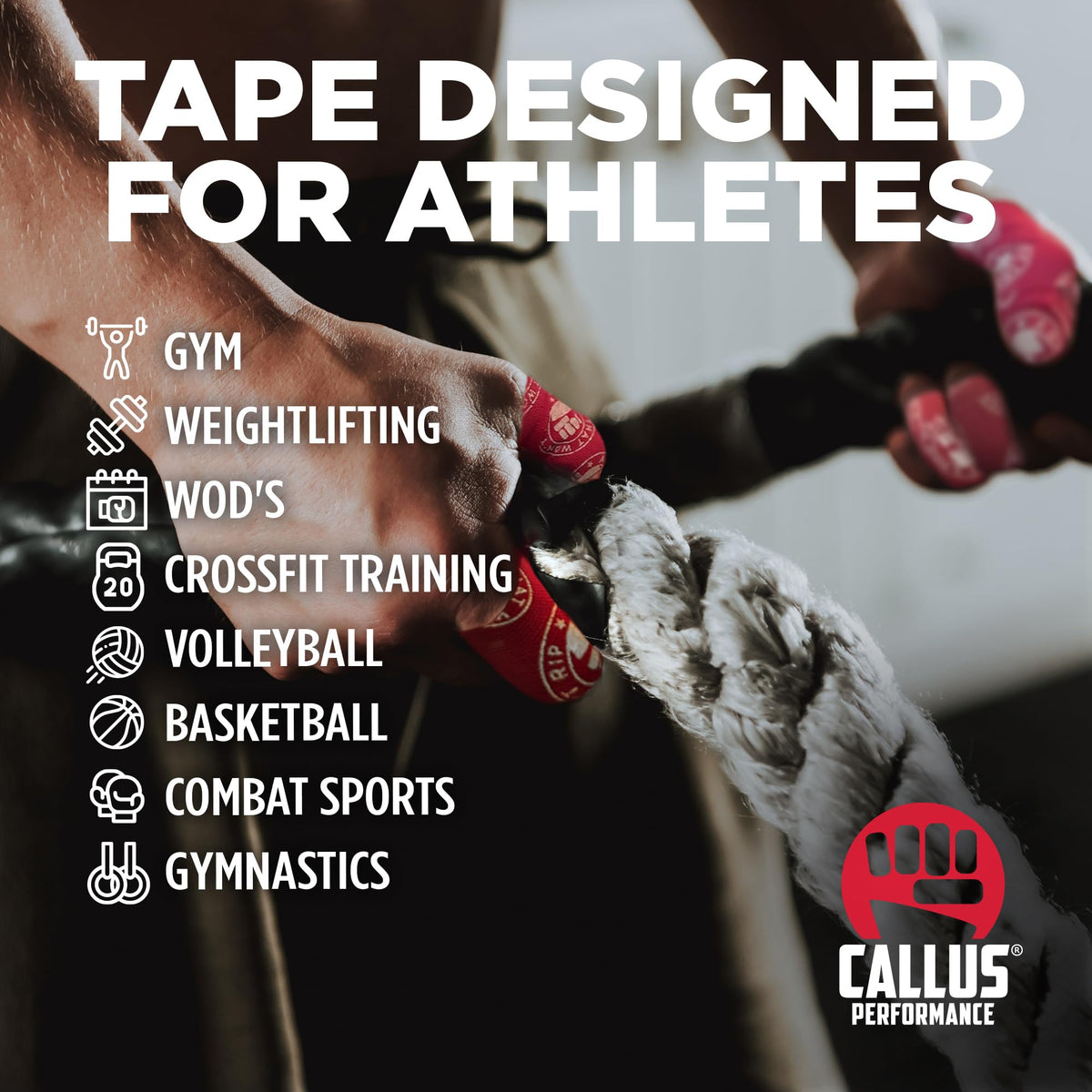Pre-Cut Finger Tape (1x4") – Slim Hook Grip Tape for Weightlifting, Gymnastics & Rock Climbing – Flexible, Sweat-Proof & No-Residue Adhesive – 3-Pack, 150 Strips Total Athletic Finger Tape