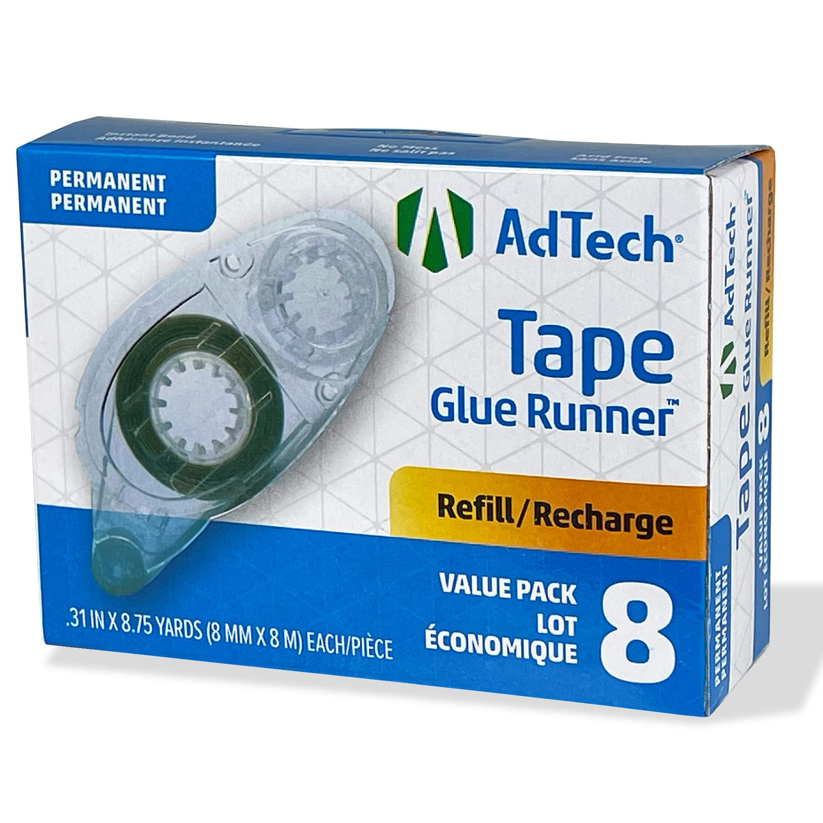 AdTech 05674 Permanent Crafter's Tape Refills, Pack of 8, Clear Tape Refills (Pack of 8)