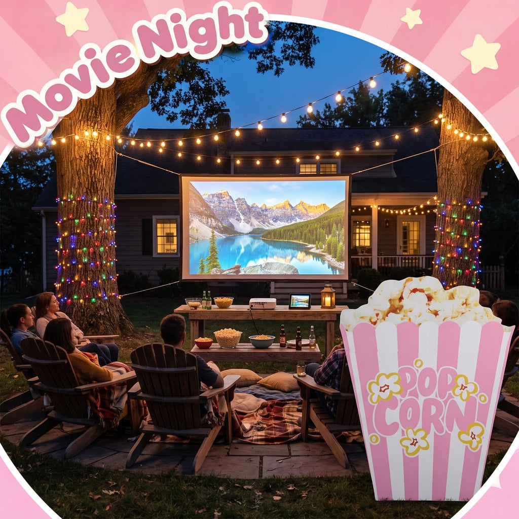 1 Pack 3.3 ft Giant Popcorn Box Cardboard Stand, Pink 1