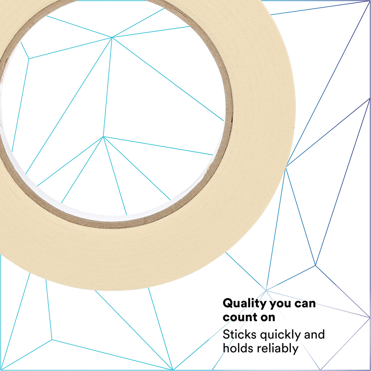 3M Masking Tape 2307, Tan Color, General Purpose, Rubber Adhesive, Crepe-Paper Backing, 24 mm x 55 m, 5.2 mil, 1 Roll 1 Count (Pack of 1)