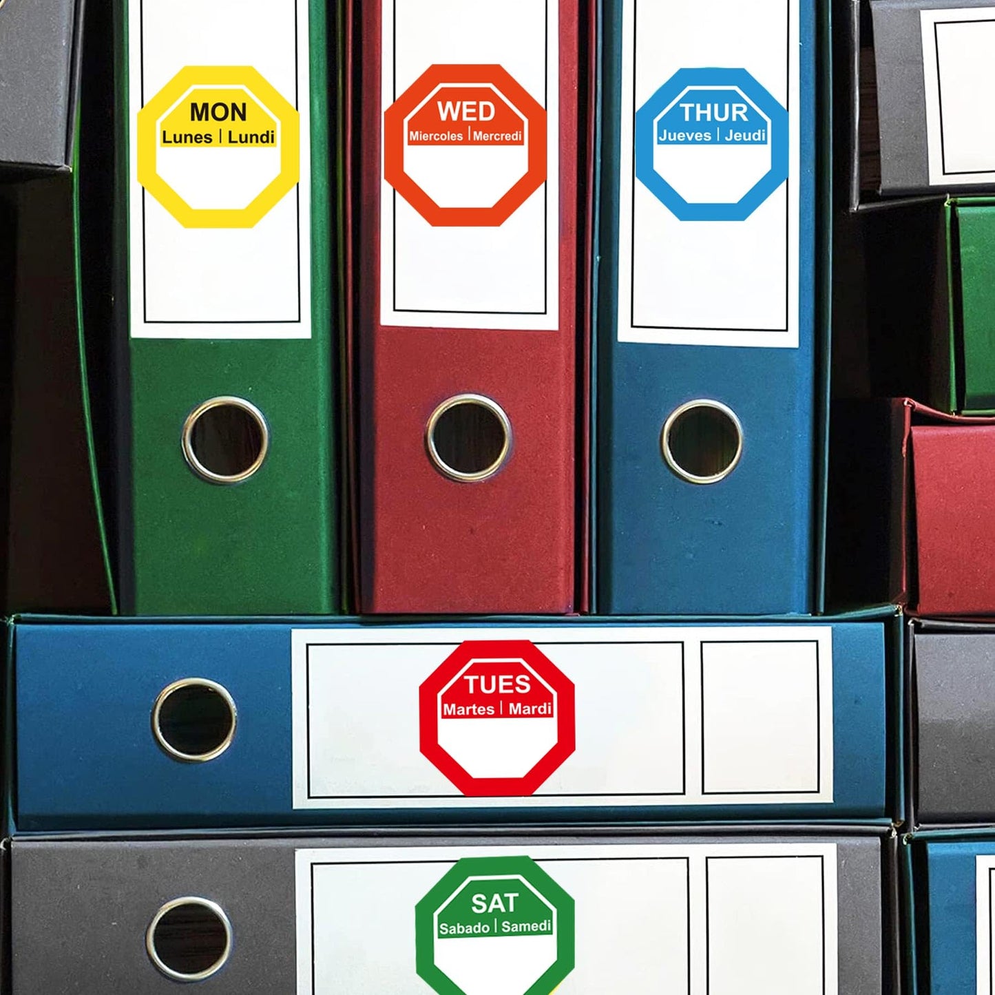 7 Days of The Week Labels Color Coding Food Rotation Dot Stickers-Mon, Tue, Wed, Thurs, Fri, Sat Sun Day Labels-1 Inch Color-Coded Tab Weekly Labels 700 Pcs Color Coding Dot Self Adhesive Stickers 1 Inch Colorful