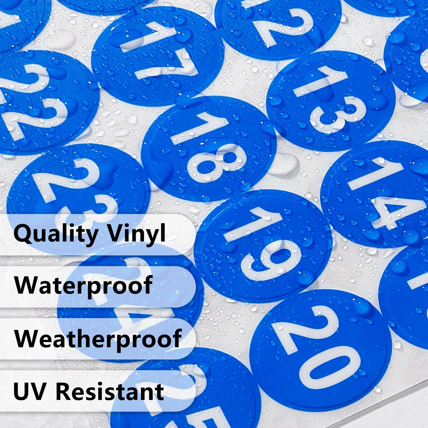 1-25 Consecutive Number Stickers, Small Round Vinyl Number Stickers, Self-Adhesive Anti-Fading Waterproof Label Decals 1 inch for Inventory Storage, Home and Office Classification(Blue) Blue1-25 1IN