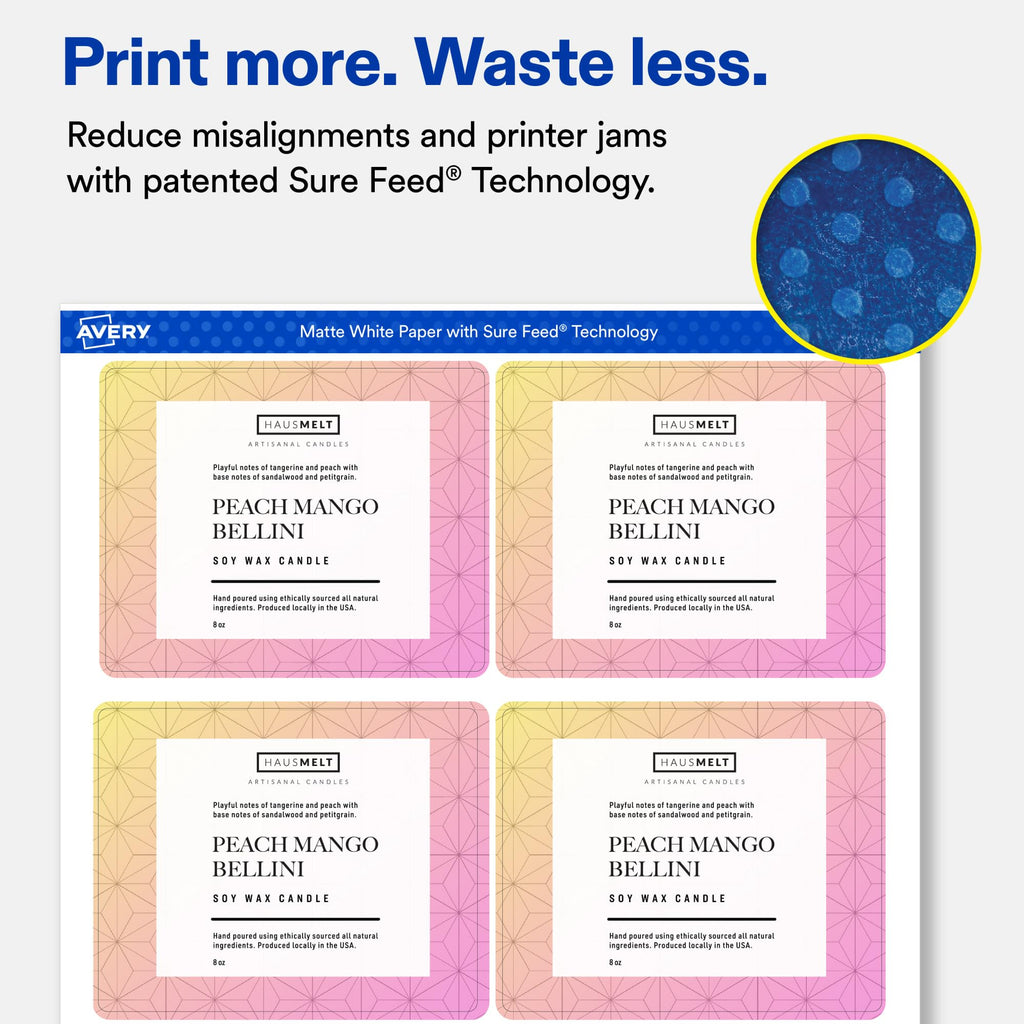 Avery® Matte White Rectangle Labels, 3" x 3.75", 300 Total 300 labels