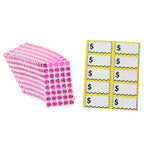 Sunburst Systems 7035 Priced Garage Sale Stickers, 1,000 Count Pre-Printed Labels, Pink & Hy-Ko Products RS-804 Garage Sale Corrugated Plastic Sign w/H Bracket 9.25" x 24" Red/White, 1 Piece Labels + Plastic Sign