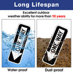 One Way Sign with Left Arrow, 18x6 Inches Engineer Grade Reflective Rust Free Aluminum,Weather/Fade Resistant,UV Protected,Easy to Mount,Indoor/Outdoor Use 1 Pack-One Way Sign with Left Arrow -White and black