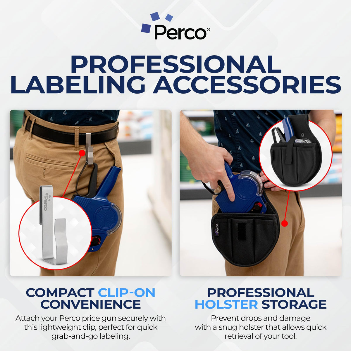 Perco Price Gun 1-Line Kit with 6 Multicolored Rolls, Clip & Ink Rollers