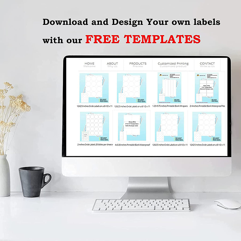 30-UP Shipping Labels 1" x 2-5/8" Address Stickers 20 Sheets 600 Pcs Printable Blank Labels Waterproof Matte White Stickers Vinyl Sticker Paper Dries Quickly for Inkjet Printer (Pack of 2) 30 up labels (Pack of 2)