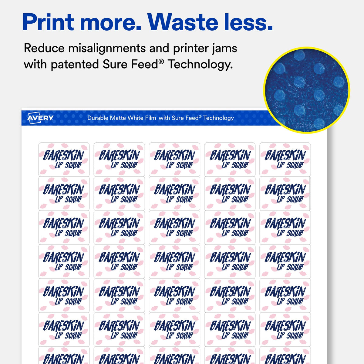 Avery® Durable White Rectangle Waterproof Labels, 1" x 1.5", Laser/Pigment-Based Inkjet Printer Compatible, 500 Printable Labels Total, Great for Branding, Packaging, and More 500 labels