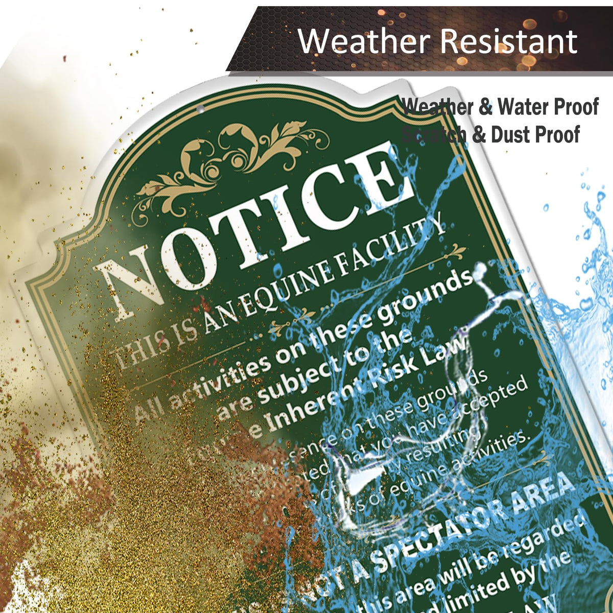 Equine Liability Sign 2 Pack, 10 x 14 inches Rust Free Aluminum Horse Barn Stable Farm Sign, UV Protected, Fade Resistant