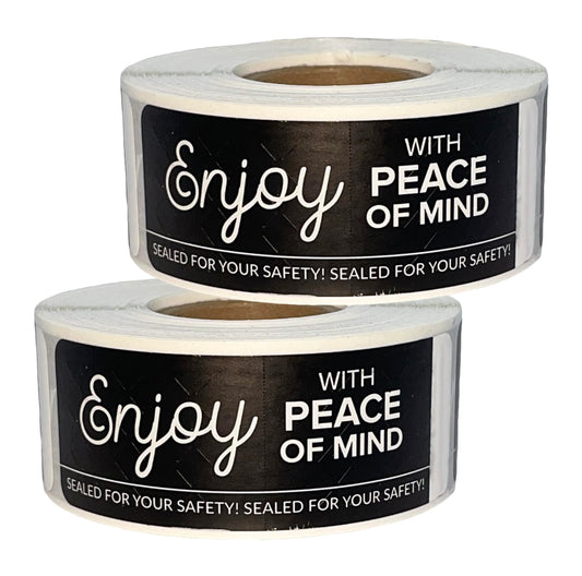 Tamper Safe Tape | Tamper Evident Sealed for Freshness Labels | Adhesive Black Stickers 1 x 3 inches - 500 Count (Pack of 2/250ct Rolls)
