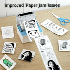 iDPRT Mini Sticker Portable Printer with 1 Roll Sticker Paper Blue-white