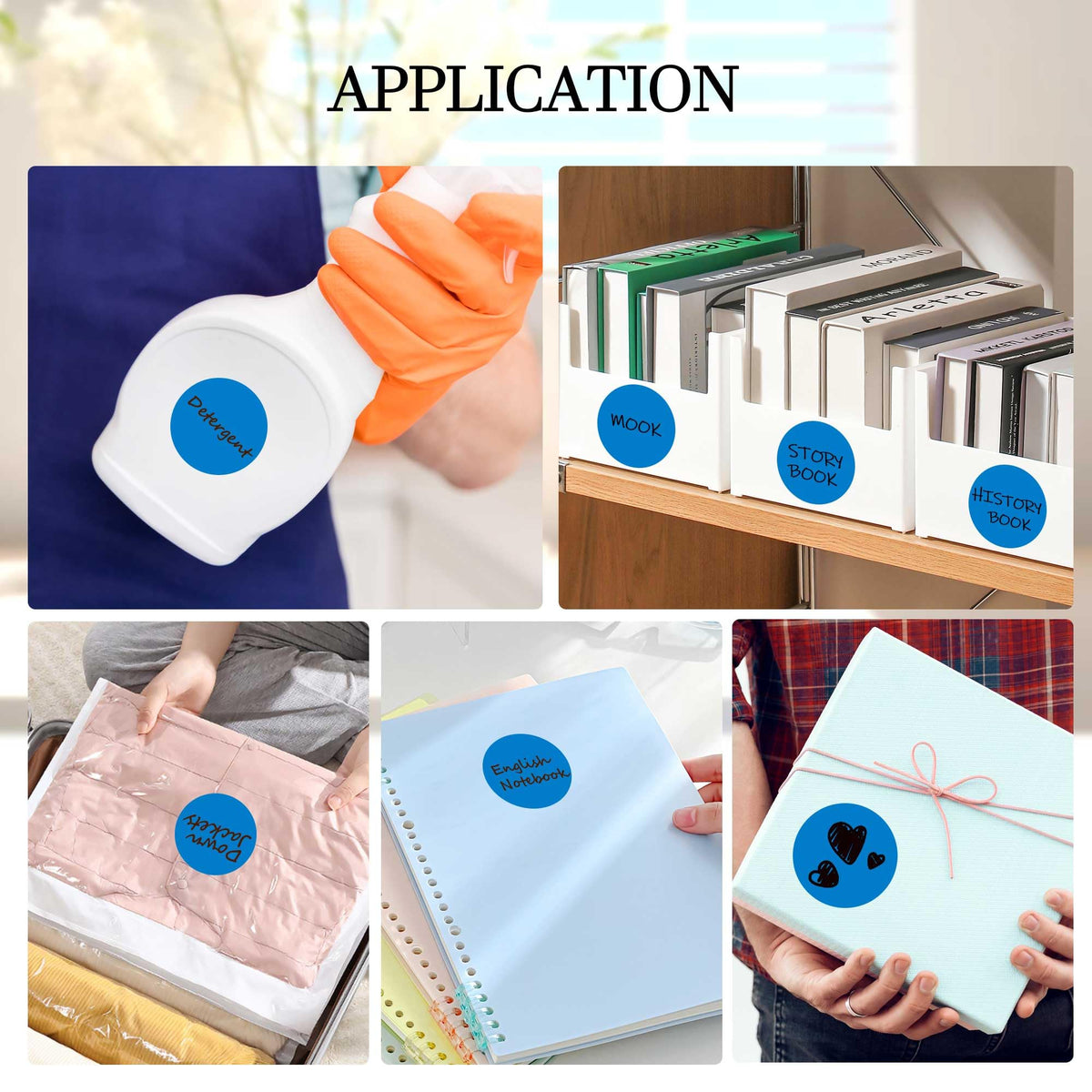 2 inch Round Color-Code Dot Sticker Label, 4 Roll 2000PCS Blue Sticker 4 Rolls-2000PCS