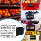 Basket Labels Clip with Plastic Storage Case &3 White Chalk board Markers for 24 Hanging Bins Pantry Organization Removable Small chalkboard Clips label Holder, Home Laundry Fabric Sorting 22PCS
