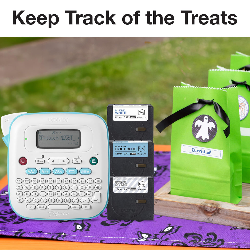 Brother P-Touch N25BTV Personal Connected Label Maker, Bundle PTN25BTV3 Bluetooth + 3 Tapes