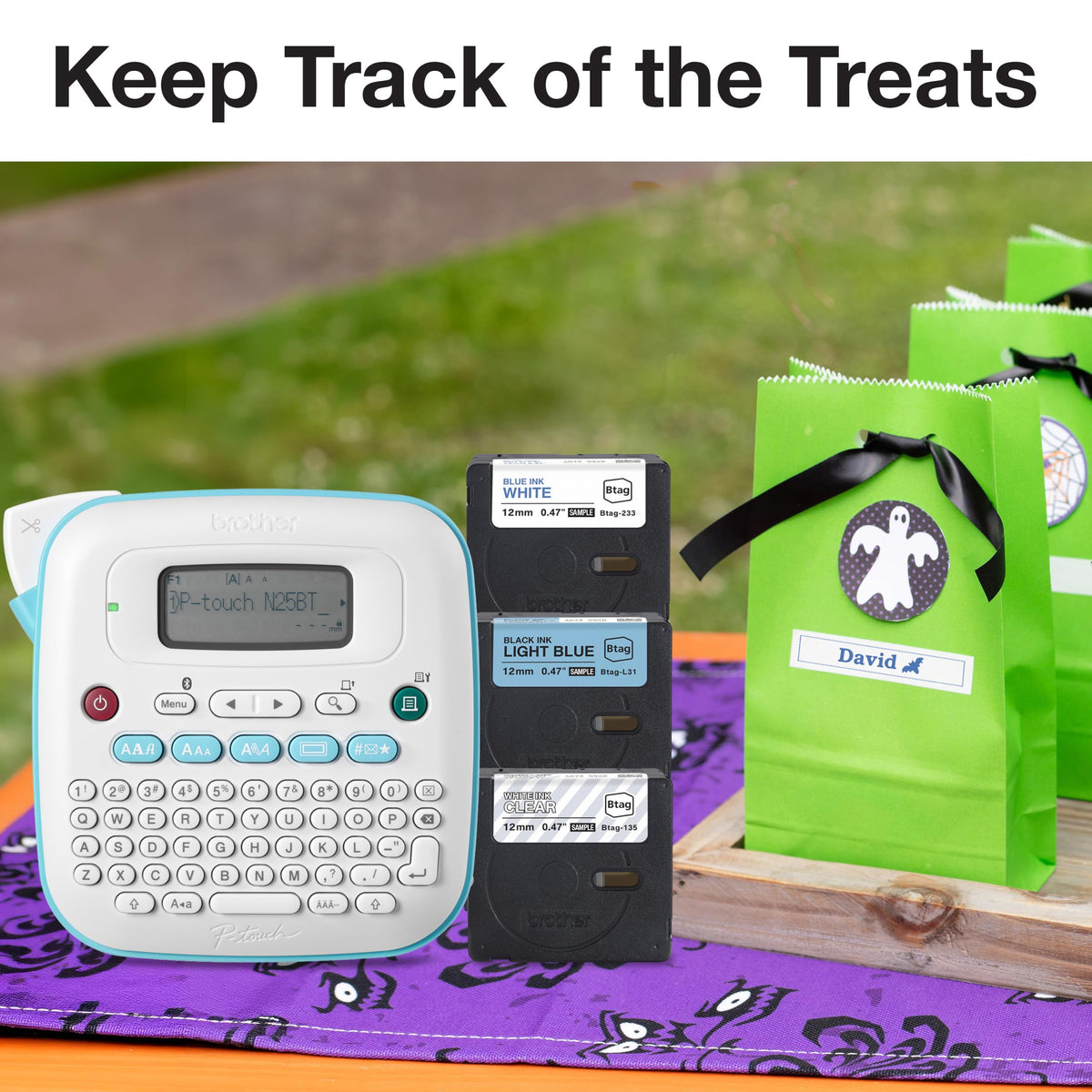 Brother P-Touch N25BTV Personal Connected Label Maker, Bundle PTN25BTV3 Bluetooth + 3 Tapes