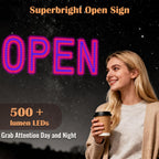 LED Open Signs for Business, exTopGoal 30"x10" Large Ultra Bright Open Sign with Remote Control, Dimmable Business Open Sign for Store Shop Storefront Window Door Wall- Red&Blue Red & Blue 30" x 10"