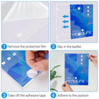 24 Pack Acrylic Sign Holder 8.5 x 11 Wall Mount, Vertical & Horizontal Use, Wall Sign Holders Memo Document Menu Holder for Office Store Restaurants Wedding Party Decoration, No Drilling 24 Pack