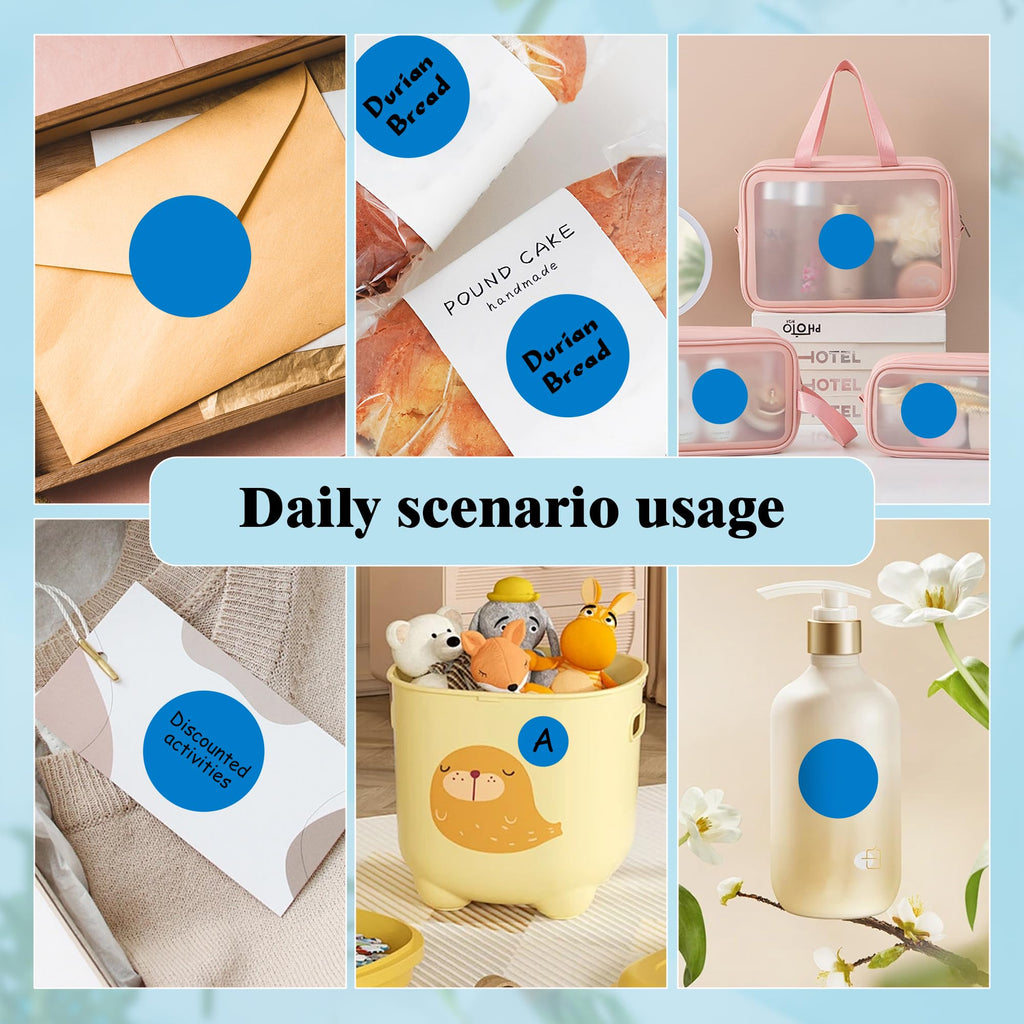 PARLAIM 2 Inch Round Adhesive Color-Code Dot Stickers,4Rolls/2000 per Rolls dots Label Dispenser Box, Circle Stickers Label Inch Coding Labels (Blue) Blue 4 Rolls-2000 Pack