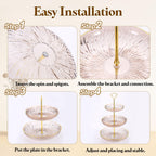uxcell 1Set Cake Stand Hardware Kit 3 Tier Cupcake Stand Fittings Silver