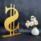 Metal Dollar Sign Tabletop Decor, Golden Dollar Metal Table Top Decor, Gold Centerpieces for Table, US Money Party Decoration, Casino Night Theme Party Supplies