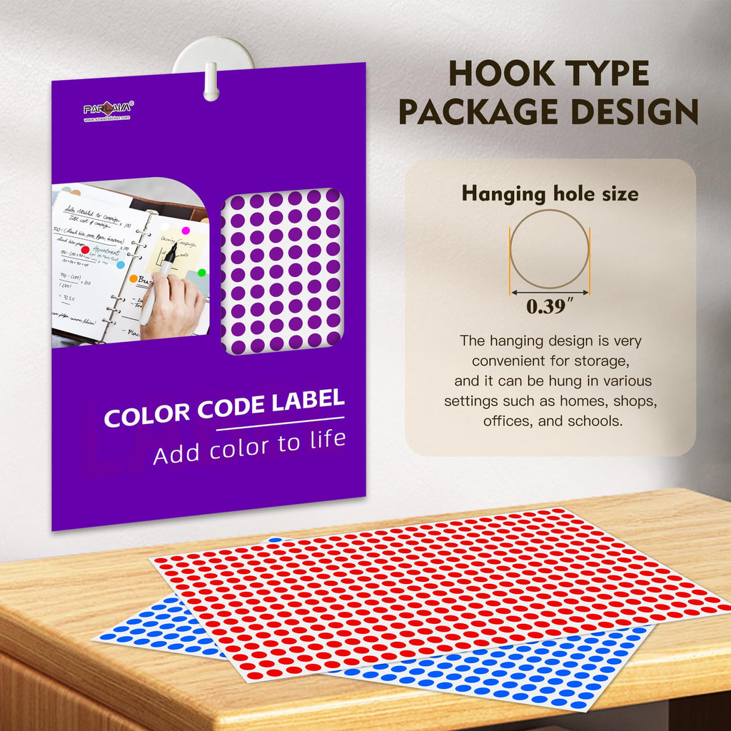 1/4" Round Color-Code Dot Sticker,Color Coding Circle Label (Multicolor) 16 Colors 0.25 X 0.25 inch
