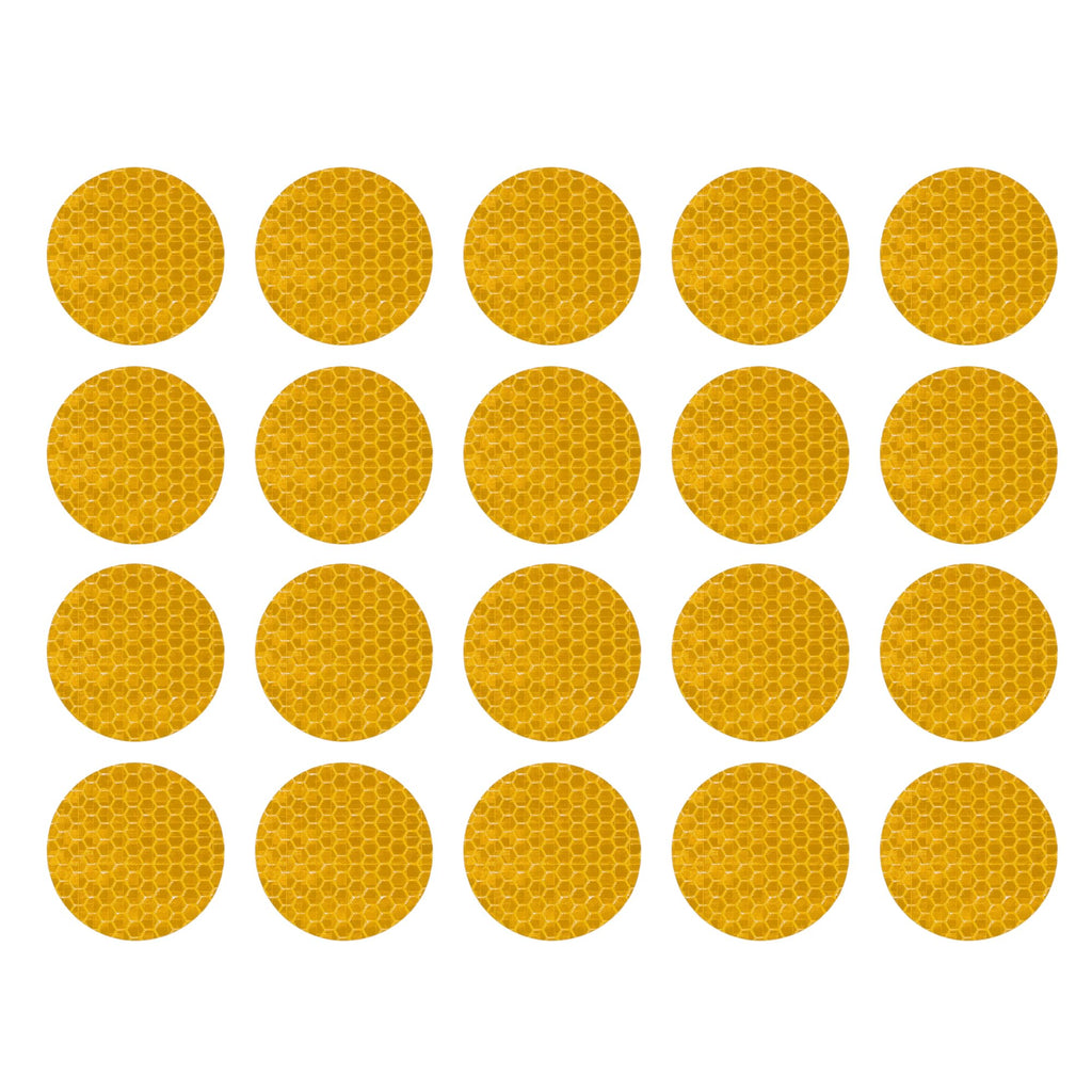 20 Pcs Reflective Stickers, 1.97" OD Round Shape Safety Tape Reflector Universal for Cars Trucks Trailers Waterproof PET Yellow
