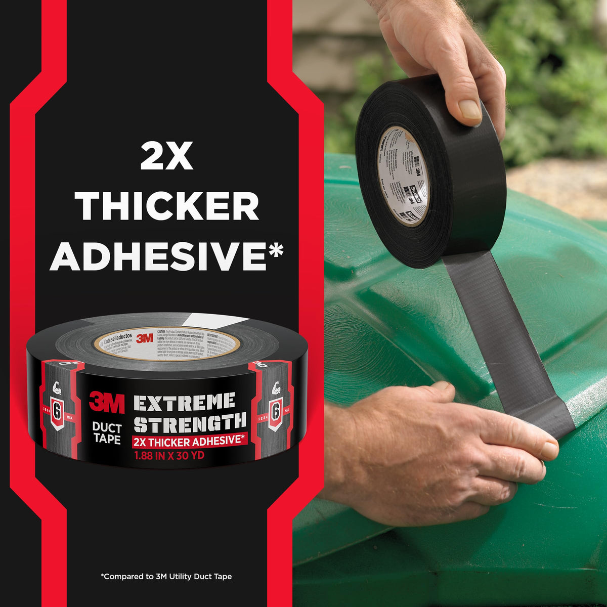 3M Extreme Strength Duct Tape, 1.88 in x 30 yd, Heavy Duty, with Super Tough Woven Material, Great for Bundling Large Loads, Reinforcing and Patching, Suitable for Long Lasting Repairs (2830)
