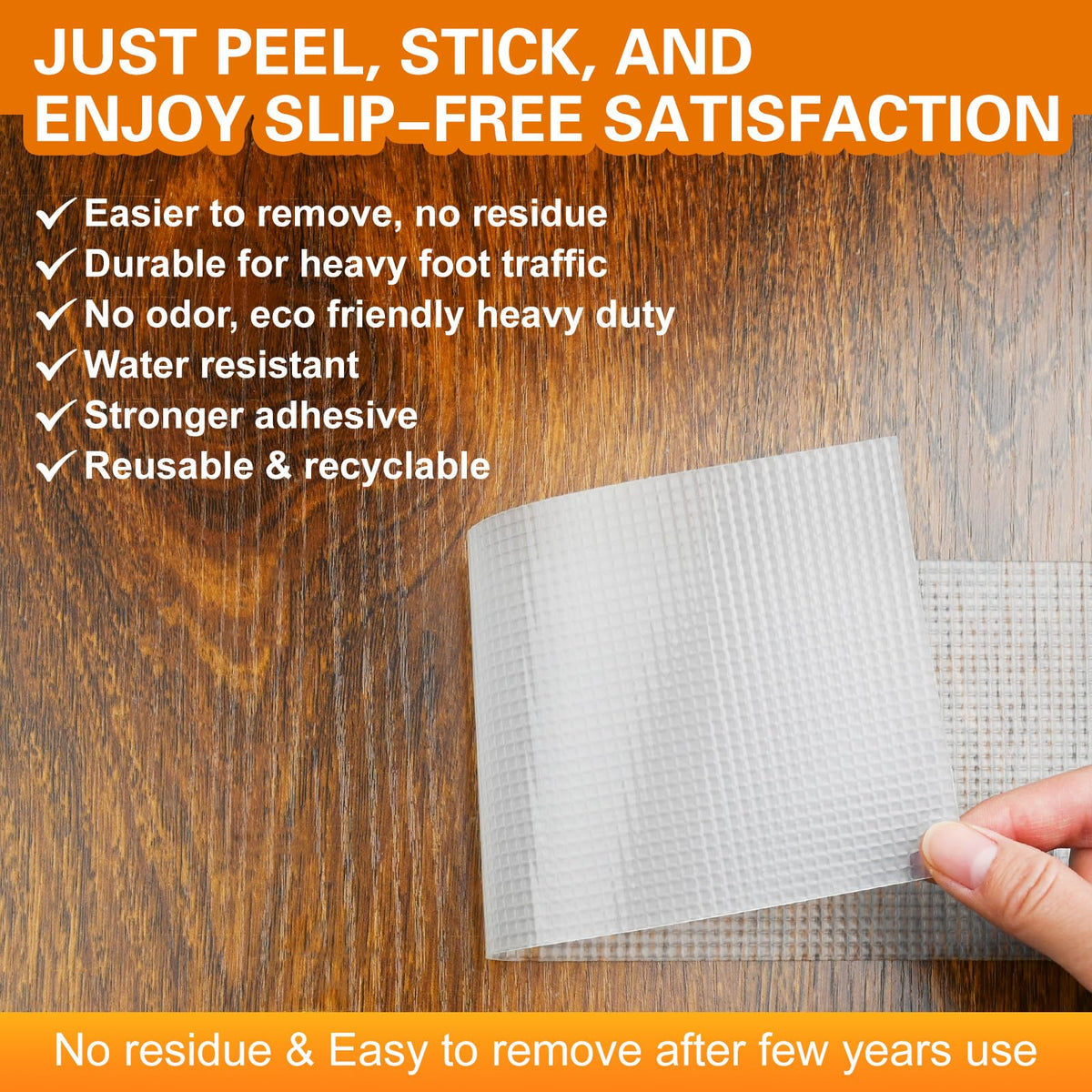 Non-Abrasive Grip Tape Roll, 3In x 60ft, Customizable Sliding Duty Tape, Portable Multi-Purpose Grip Tape, Tear, Peel & Slip, for Gadgets and Gear From Slipping, Sliding Or Shifting More (Clear) Clear 3" x 60'