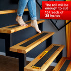 Grip Tape - Heavy Duty Anti Slip Tape for Stairs Outdoor/Indoor Waterproof 4Inch x 35Ft & Carpet Binding Tape Double Sided - 2 in / 120 Ft (40 Yards) Tape Grippers for Hardwood Floors and Area Rugs