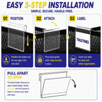 NuBliss Wire Shelf Label Holders, 6 x 4 cm, Plastic, 50 Pack