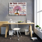HDXUFJQ Office Inspirational Wall Art In This Office Canvas Wall Decor Team Rules Motivation Positive Quotes Pictures Prints Teamwork Painting for Home Office Ready to hang(12"x16") In this office (white) 16"L x 12"W