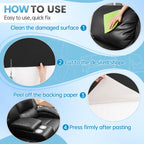 Leather Repair Patch Tape Kit, 3" x 80" Self Adhesive Leather Repair Patch for Furniture, Vinyl Kit for Car Seat, Chairs, Couch, Sofa, Boat Black 3" x 80"