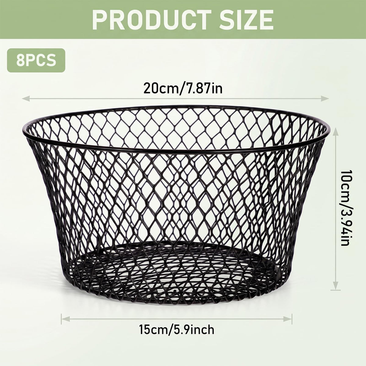 8 Pcs Metal Wire Baskets for Kitchen Storage