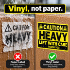 100 Caution Heavy Shipping Labels, 4 x 6 Inch 4x6