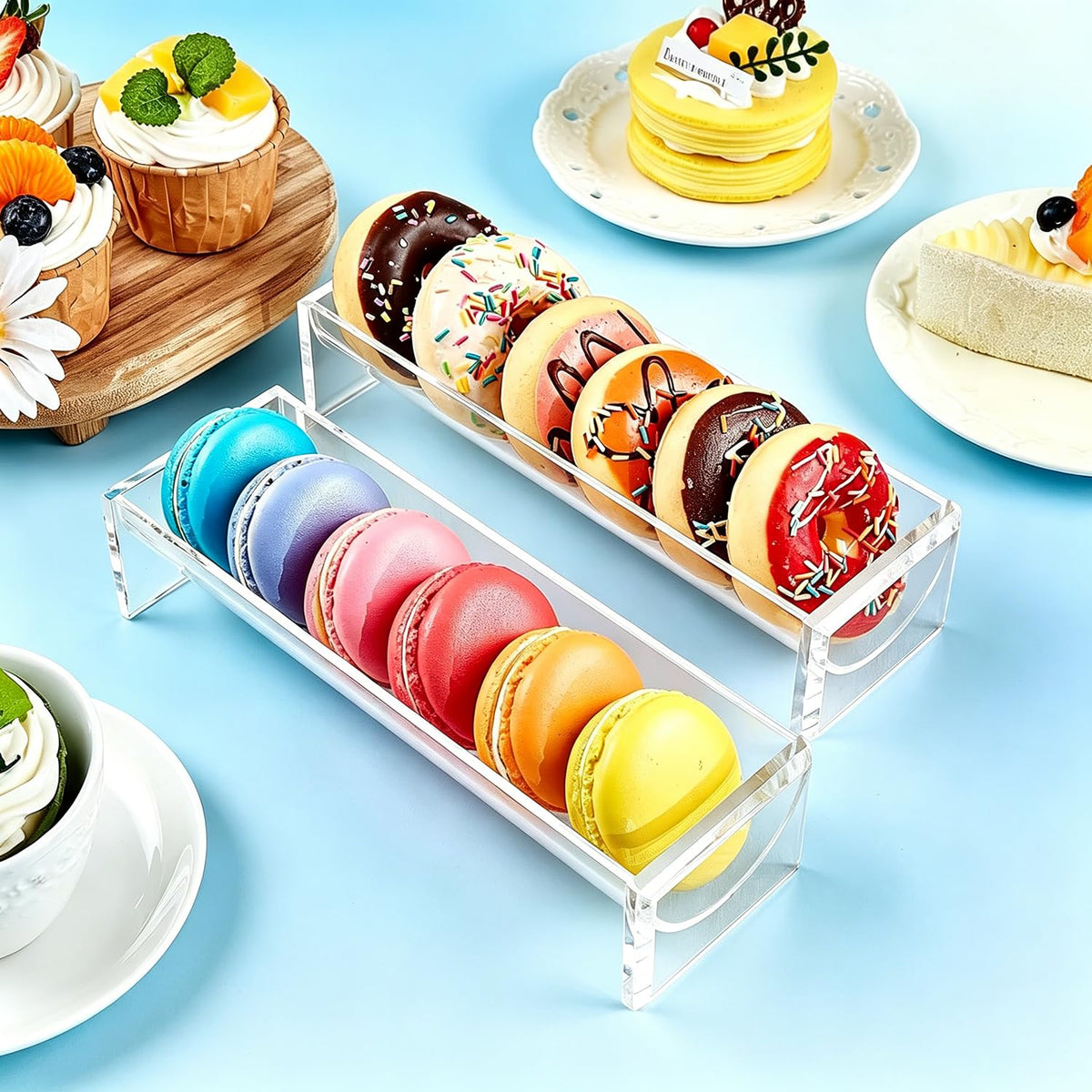 4 Pack Acrylic Cookie Tray, U & V Shape Display