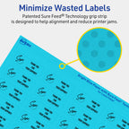 Avery® Printable Rectangle Labels, Sure Feed® Technology, 2/3" x 1-3/4", Bright Blue Labels, Print-to-The-Edge, Laser/Inkjet Printable, 880 Total, Great for Product Merchandising and Jars 880 labels