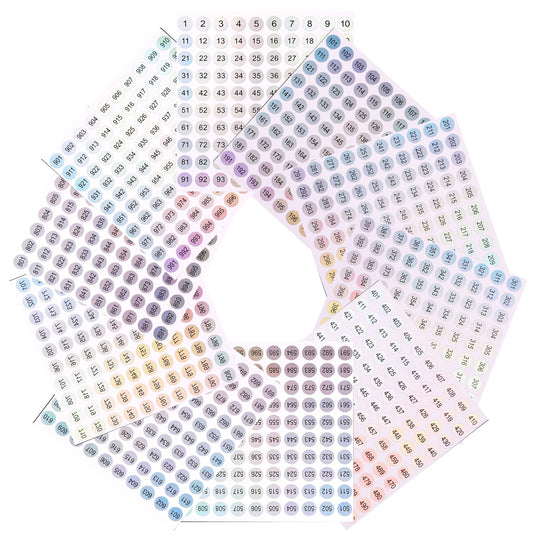 20pcs Number Stickers, 1-100 Reflective Holographic Mini Number Stickers Self-Adhesive Inventory Label Small Number Stickers Tiny Coding Stickers Waterproof Round Stickers for Nail Art Storage